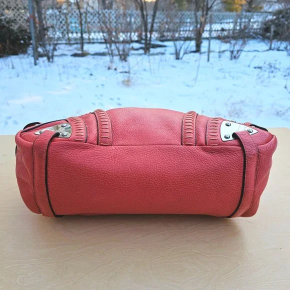 Cromia Womens Pink Pebble Leather Shoulder Bag, Made in Italy, Pre-owned - Picture 8 of 16